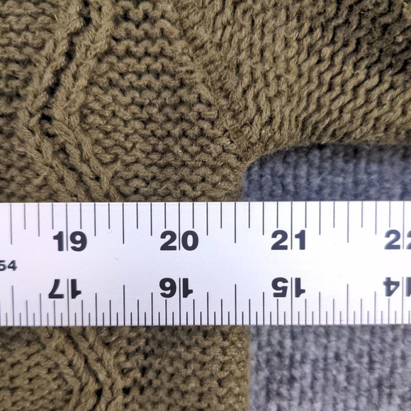 Crazy Horse Women's Button Front Cable Knit Cardigan Sweater Green XL V-Neck - Picture 11 of 11